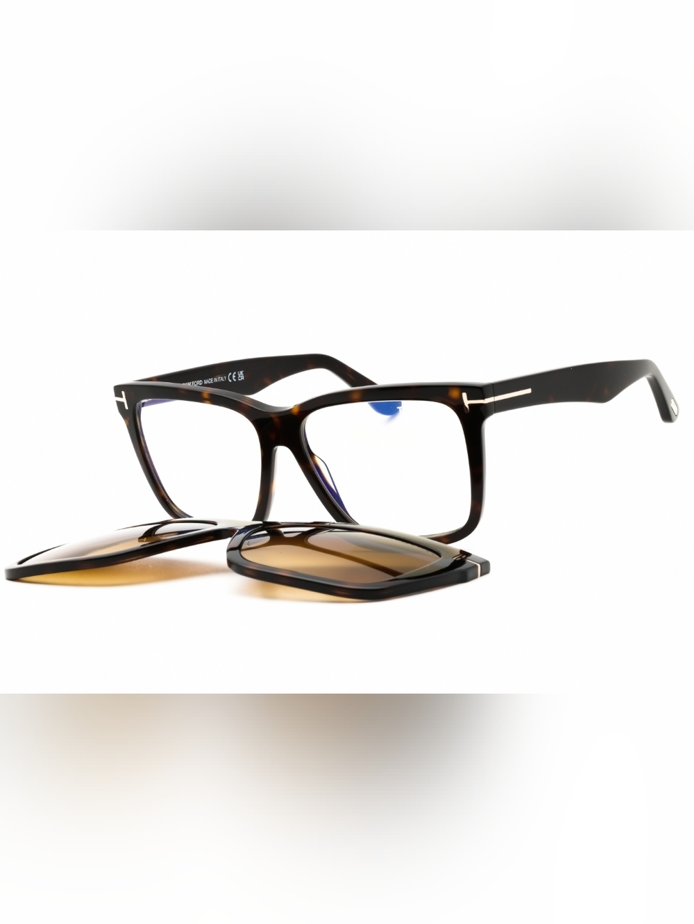 NWT, Tom FordFT6069-B,   Dark Havana/Clear/Blue-Light Block Lens, Size54X14X140.